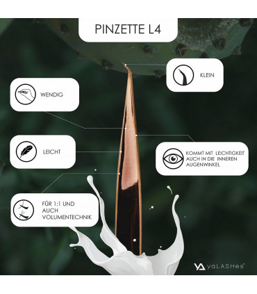 Pinzetten Pinzette Rose Gold L 4