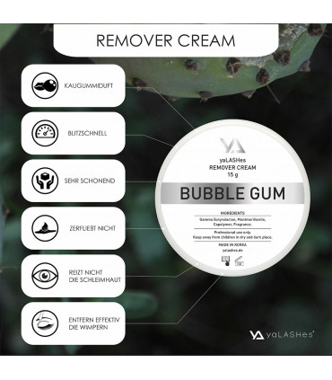 Liquids & Aftercare Remover Cream yaLASHes Bubble Gum 15g