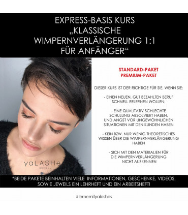 Schulungen 1. STUFE BASISKURS - Wimpernverlängerung 1:1 für Anfänger