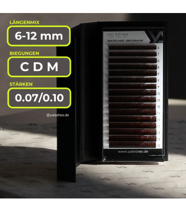 Ресницы yaLASHes Selected тёмно-коричневый MIX 6-12mm