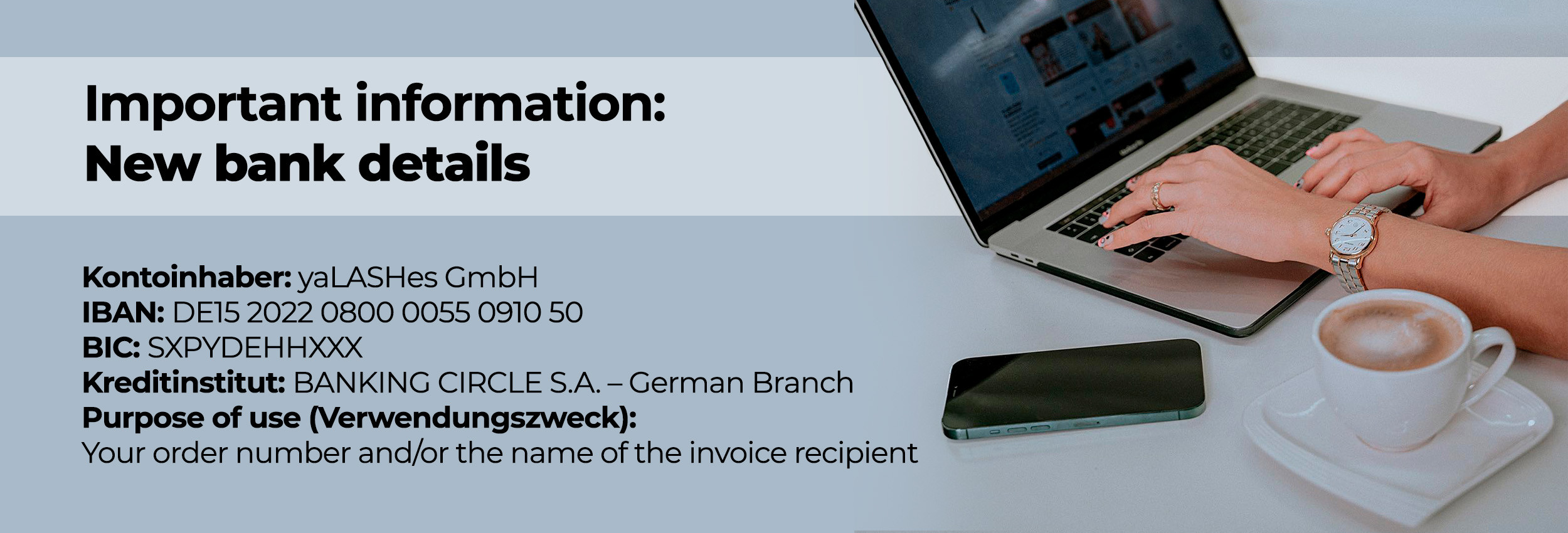 Important Information: New bank details