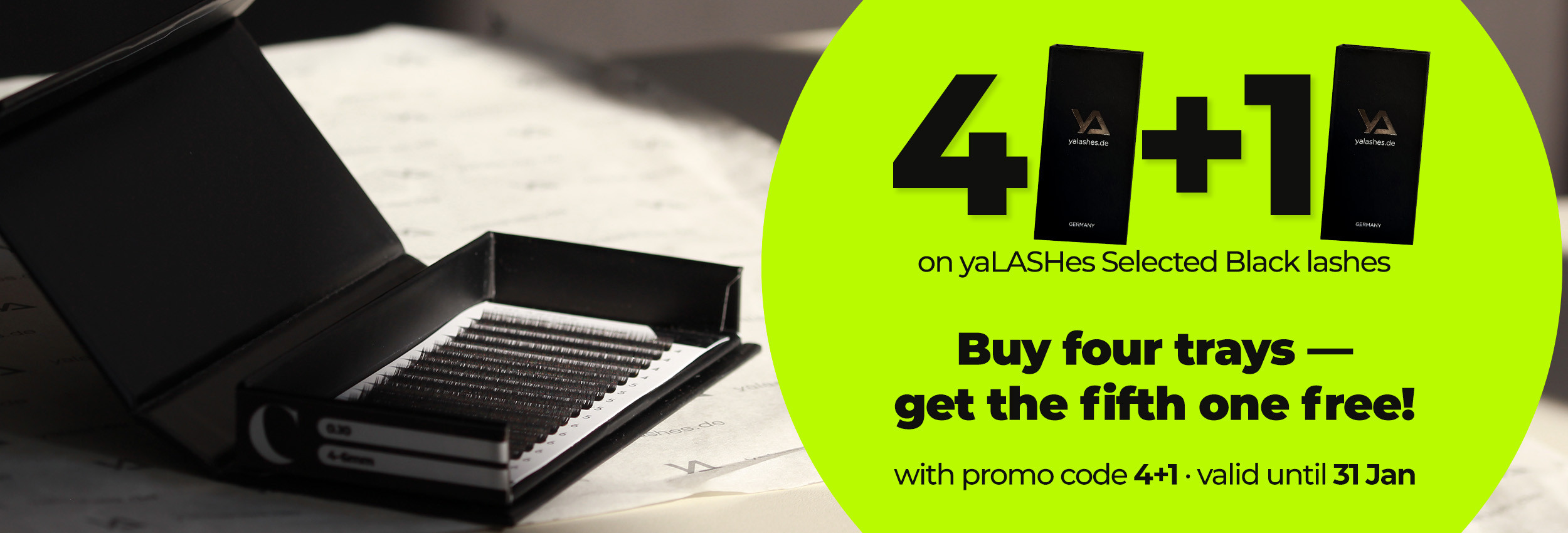 4+1 offer on yaLASHes® Selected Black lashes